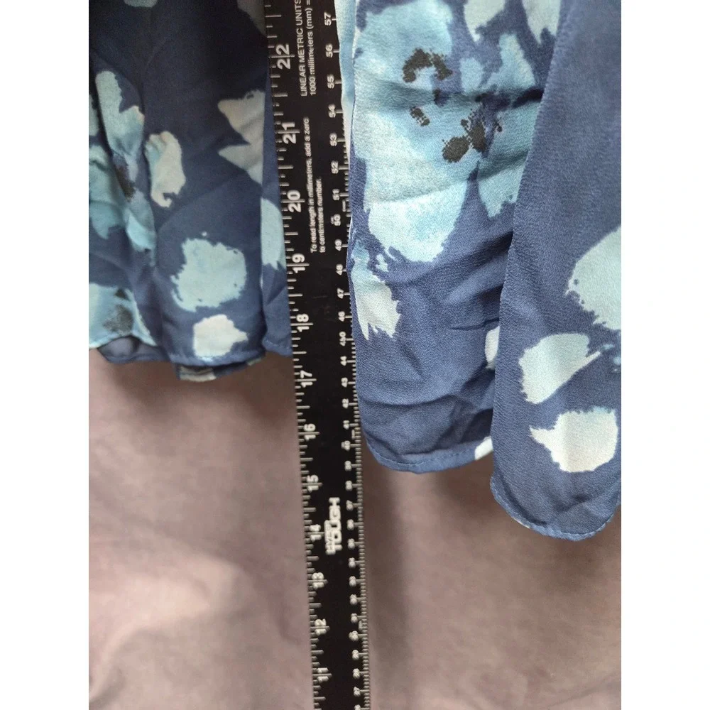 Abercrombie & Fitch Blue Floral Petal V-Neck Tiered Maxi Dress Large L